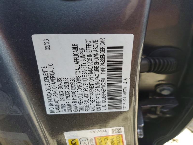 59258706 :رقم المزاد ، 19UUB6F58PA002280 vin ، 2023 Acura Tlx مزاد بيع