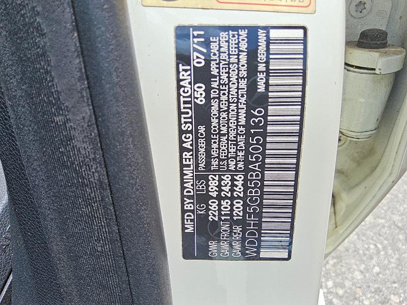 2011 Mercedes-benz E მანქანა იყიდება აუქციონზე, vin: WDDHF5GB5BA505136, აუქციონის ნომერი: 62468686