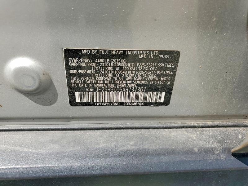 Aukcja sprzedaży 2010 Subaru Forester, vin: JF2SH6DC5AH737367, numer aukcji: 63352206