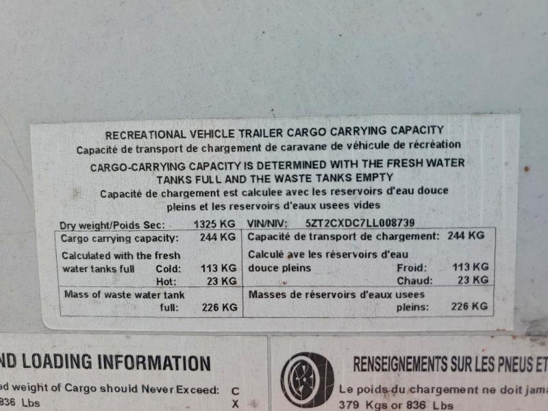 2020 Coachmen Apex Nano მანქანა იყიდება აუქციონზე, vin: 5ZT2CXDC7LL008739, აუქციონის ნომერი: 62849866