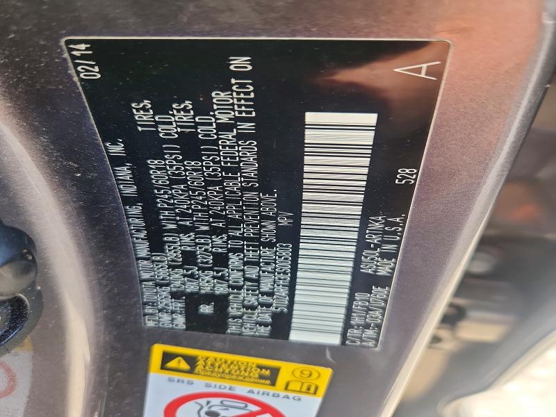 59649636 :رقم المزاد ، 5TDZARFH3ES005803 vin ، 2014 Toyota Highlander مزاد بيع