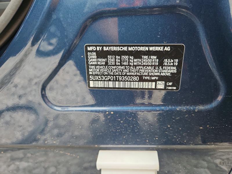 Aukcja sprzedaży 2026 Bmw X3, vin: 5UX53GP01T9350280, numer aukcji: 63512136