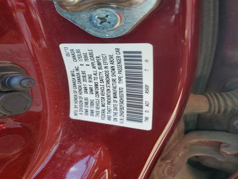 Aukcja sprzedaży 2013 Honda Civic, vin: 2HGFB2F54DH557970, numer aukcji: 60293206