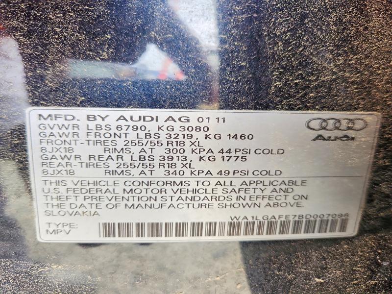 Aukcja sprzedaży 2011 Audi Q7, vin: WA1LGAFE7BD007096, numer aukcji: 59282996
