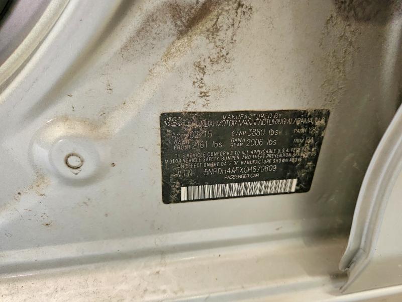 62838396 :رقم المزاد ، 5NPDH4AEXGH670809 vin ، 2016 Hyundai Elantra مزاد بيع