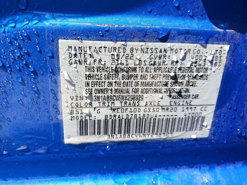 62829706 :رقم المزاد ، 3N1AB8CV6NY298929 vin ، 2022 Nissan Sentra مزاد بيع