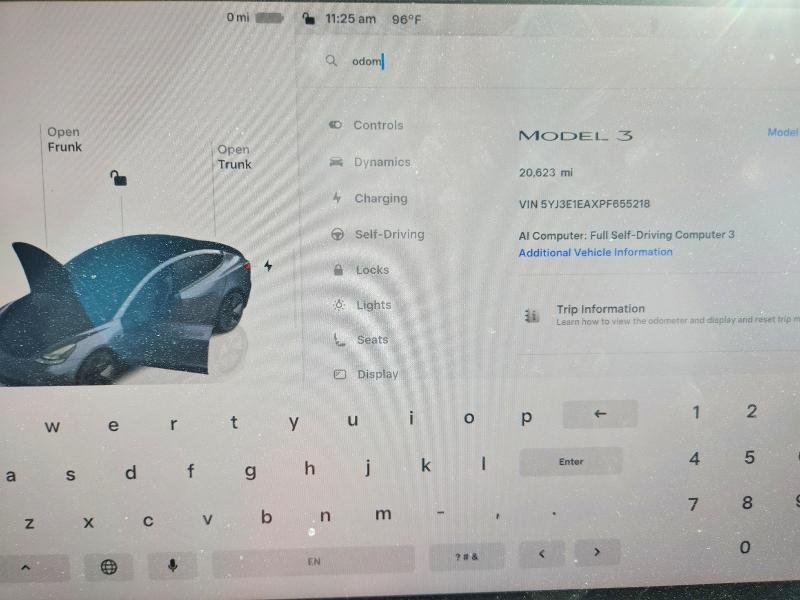 62147566 :رقم المزاد ، 5YJ3E1EAXPF655218 vin ، 2023 Tesla Model 3 مزاد بيع