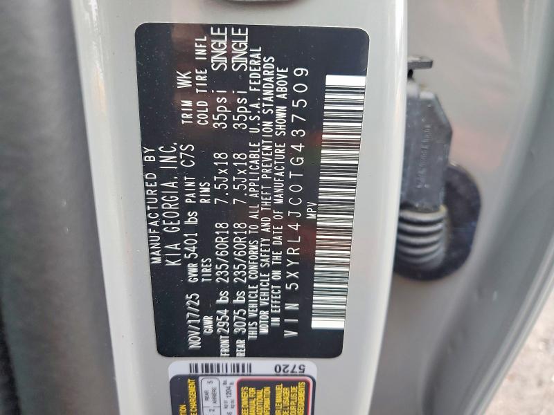 Продаж на аукціоні авто 2026 Kia Sorento, vin: 5XYRL4JC0TG437509, номер лоту: 61526716