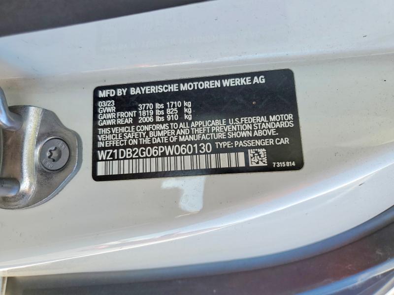 60434956 :رقم المزاد ، WZ1DB2G06PW060130 vin ، 2023 Toyota Gr Supra مزاد بيع