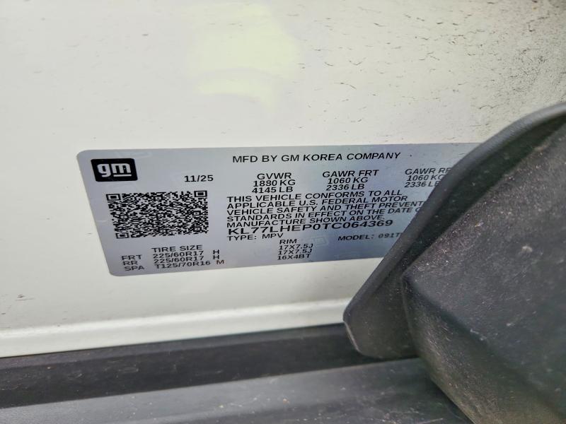 Aukcja sprzedaży 2026 Chevrolet Trax, vin: KL77LHEP0TC064369, numer aukcji: 60084476