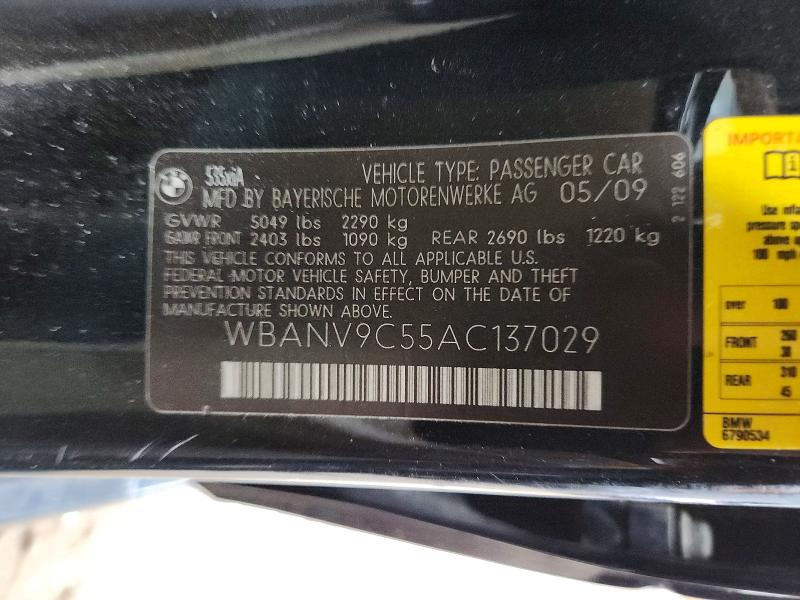 61511466 :رقم المزاد ، WBANV9C55AC137029 vin ، 2010 Bmw 535 مزاد بيع