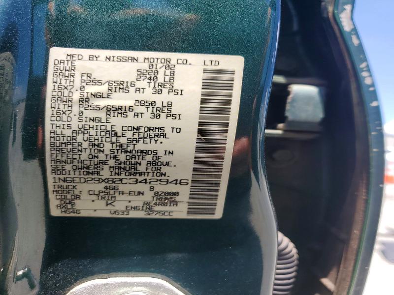 2002 Nissan Frontier მანქანა იყიდება აუქციონზე, vin: 1N6ED29X82C342946, აუქციონის ნომერი: 61412856