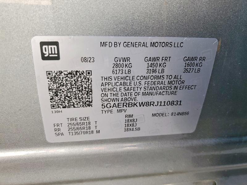 62472166 :رقم المزاد ، 5GAERBKW8RJ110831 vin ، 2024 Buick Enclave مزاد بيع