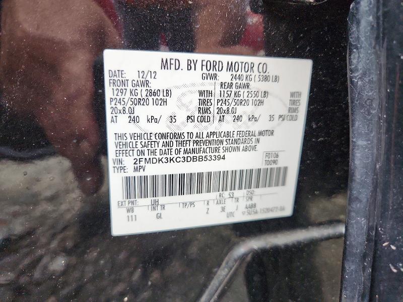 2013 Ford Edge მანქანა იყიდება აუქციონზე, vin: 2FMDK3KC3DBB53394, აუქციონის ნომერი: 59830226