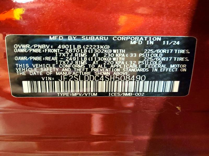 2025 Subaru Forester მანქანა იყიდება აუქციონზე, vin: JF2SLDDC4SH508490, აუქციონის ნომერი: 61244946