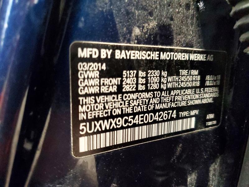 Aukcja sprzedaży 2014 Bmw X3, vin: 5UXWX9C54E0D42674, numer aukcji: 61132916