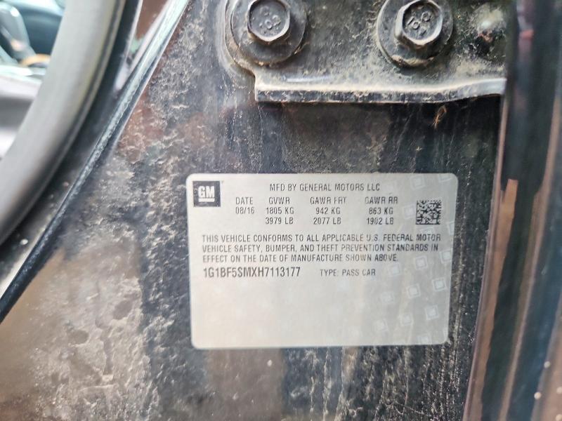 Продажа на аукционе авто 2017 Chevrolet Cruze, vin: 1G1BF5SMXH7113177, номер лота: 60709916