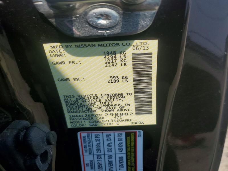60935936 :رقم المزاد ، 1N4AL2EP2DC298882 vin ، 2013 Nissan Altima مزاد بيع