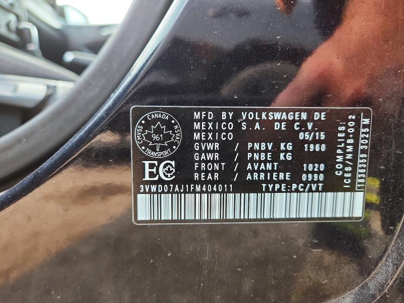 Продажа на аукционе авто 2015 Volkswagen Jetta, vin: 3VWD07AJ1FM404011, номер лота: 60955056