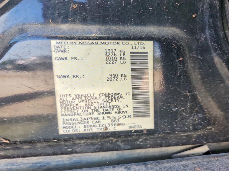 62119376 :رقم المزاد ، 1N4AL3AP1HC155598 vin ، 2017 Nissan Altima مزاد بيع