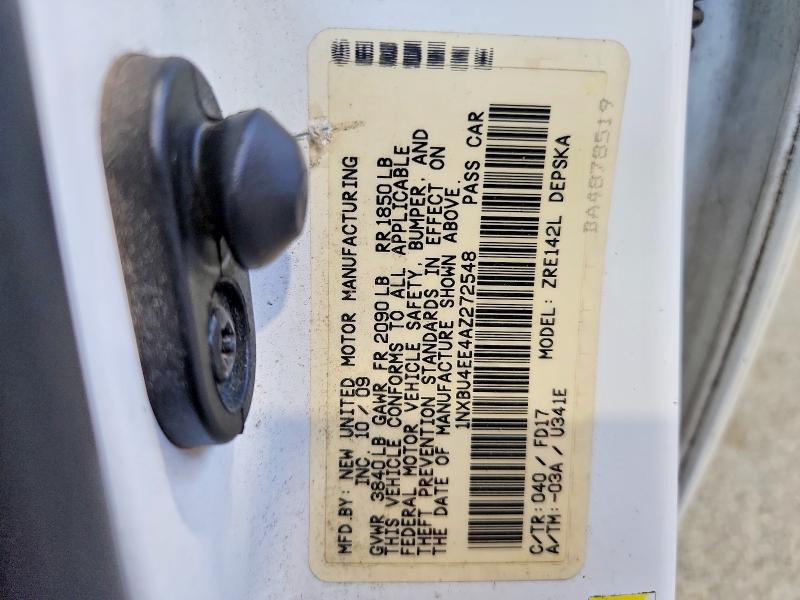 2010 Toyota Corolla მანქანა იყიდება აუქციონზე, vin: 1NXBU4EE4AZ272548, აუქციონის ნომერი: 59900856