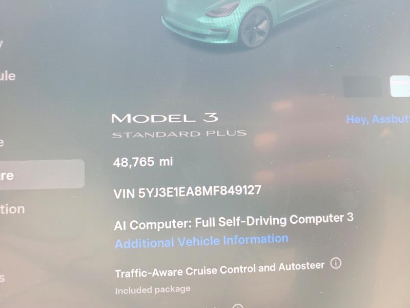 Aukcja sprzedaży 2021 Tesla Model 3, vin: 5YJ3E1EA8MF849127, numer aukcji: 60892626