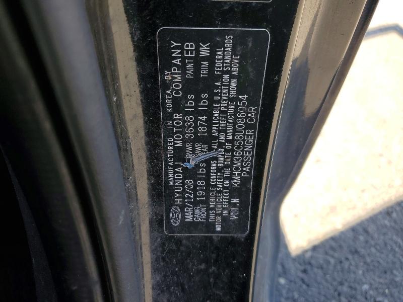Aukcja sprzedaży 2008 Hyundai Accent, vin: KMHCM36C58U086054, numer aukcji: 59644526