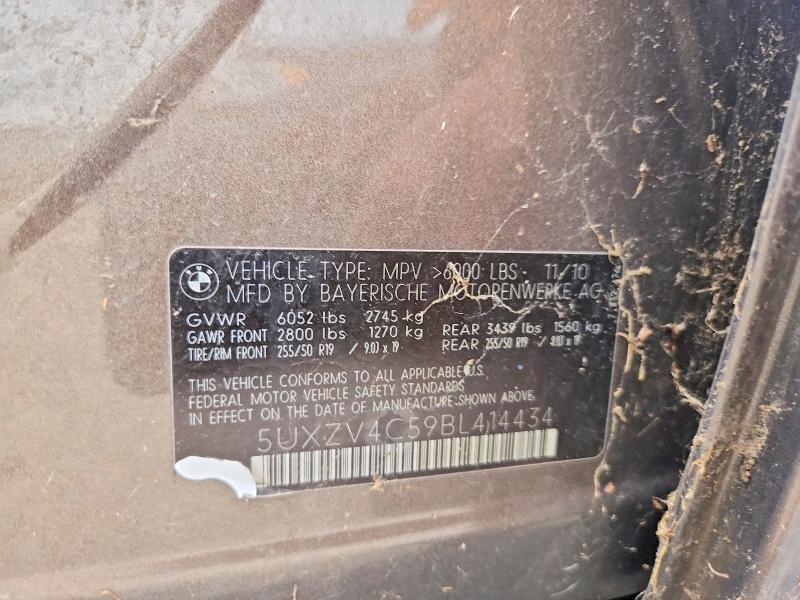 2011 Bmw X5 მანქანა იყიდება აუქციონზე, vin: 5UXZV4C59BL414434, აუქციონის ნომერი: 63290526