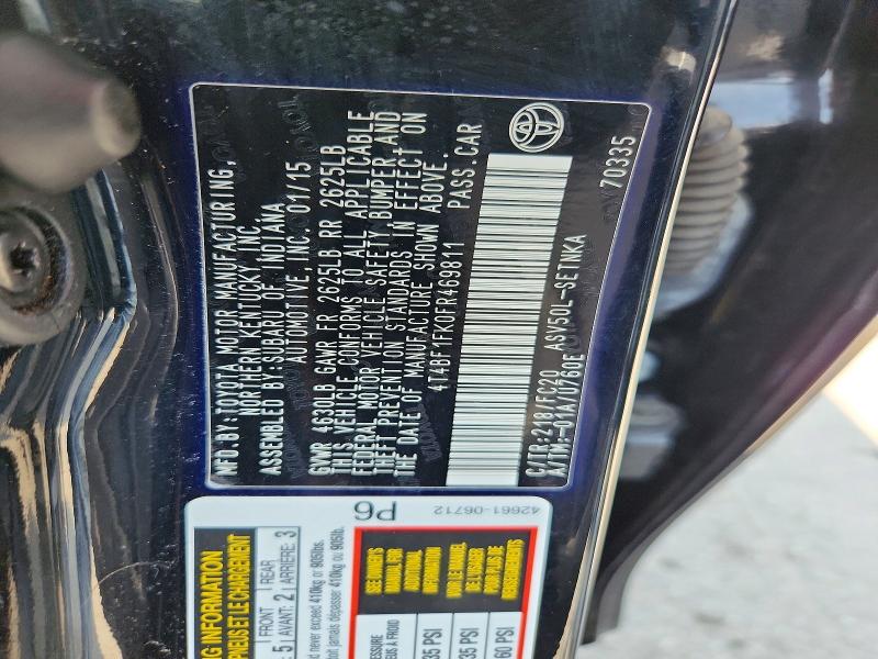 Продажа на аукционе авто 2015 Toyota Camry, vin: 4T4BF1FK0FR469811, номер лота: 60237976