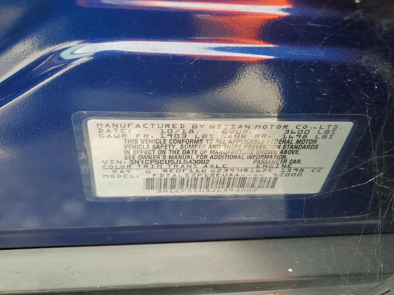 Aukcja sprzedaży 2018 Nissan Kicks, vin: 3N1CP5CU5JL543002, numer aukcji: 63547706