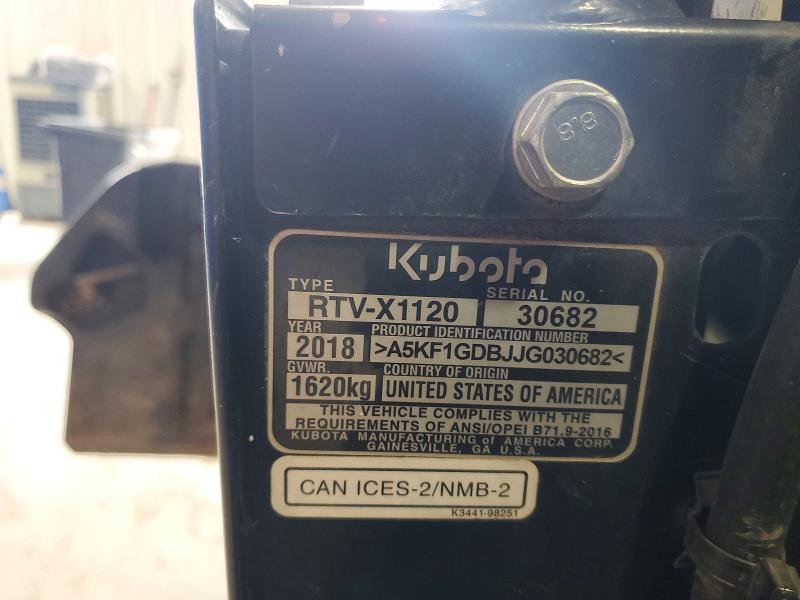 Продаж на аукціоні авто 2018 Kubota Rtv 1100, vin: A5KF1GDBJJG030682, номер лоту: 61050006