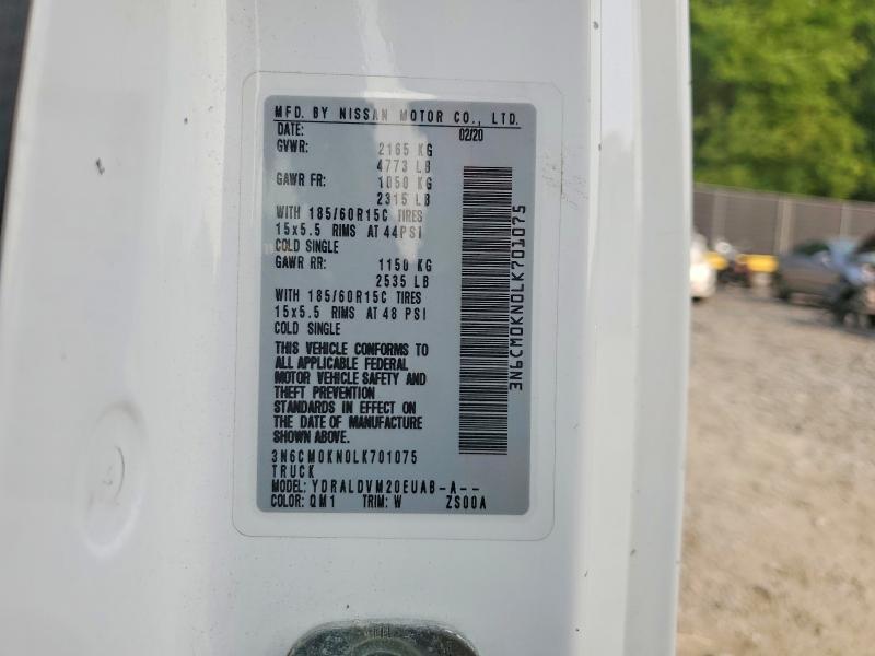2020 Nissan Nv200 მანქანა იყიდება აუქციონზე, vin: 3N6CM0KN0LK701075, აუქციონის ნომერი: 61296226