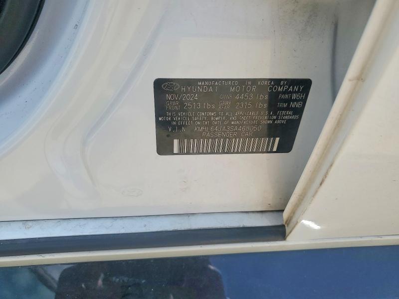 62322586 :رقم المزاد ، KMHL64JA3SA468050 vin ، 2025 Hyundai Sonata مزاد بيع