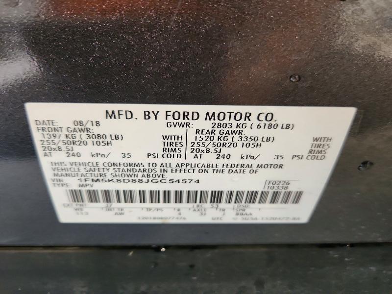 Продажа на аукционе авто 2018 Ford Explorer, vin: 1FM5K8D88JGC54574, номер лота: 60629646
