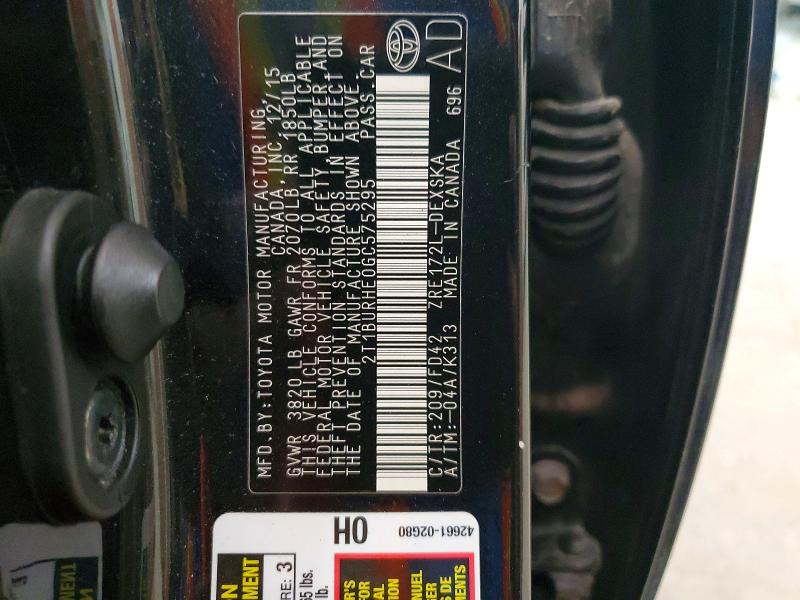 2016 Toyota Corolla მანქანა იყიდება აუქციონზე, vin: 2T1BURHE0GC575295, აუქციონის ნომერი: 62821546