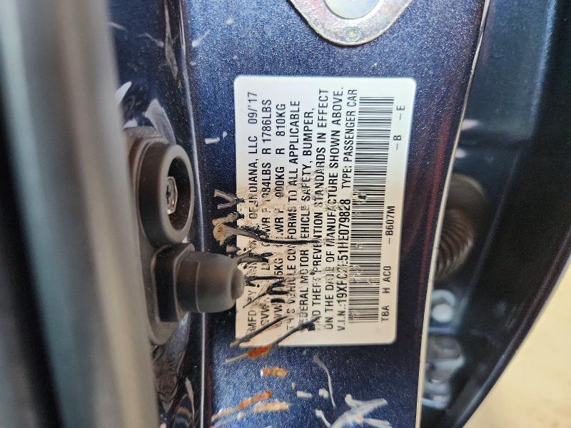 Aukcja sprzedaży 2017 Honda Civic, vin: 19XFC2E51HE079828, numer aukcji: 59328846