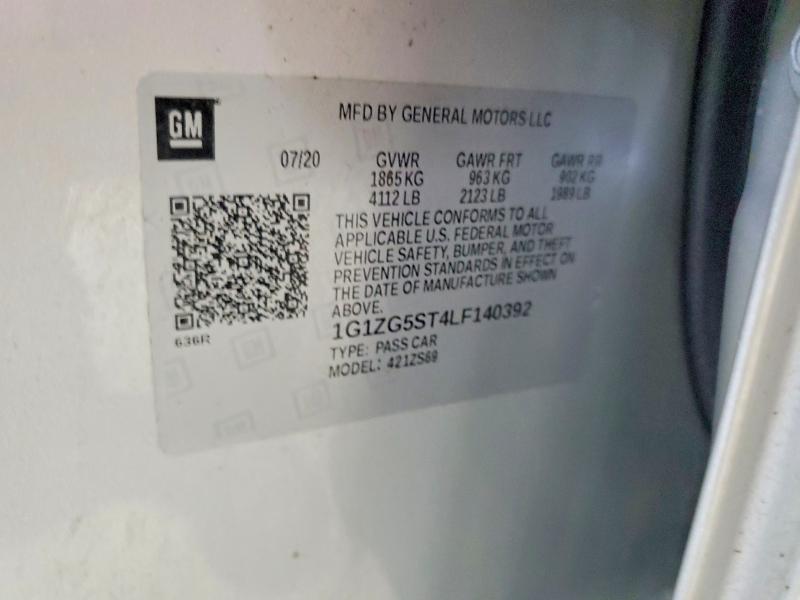 Продаж на аукціоні авто 2020 Chevrolet Malibu, vin: 1G1ZG5ST4LF140392, номер лоту: 61959806