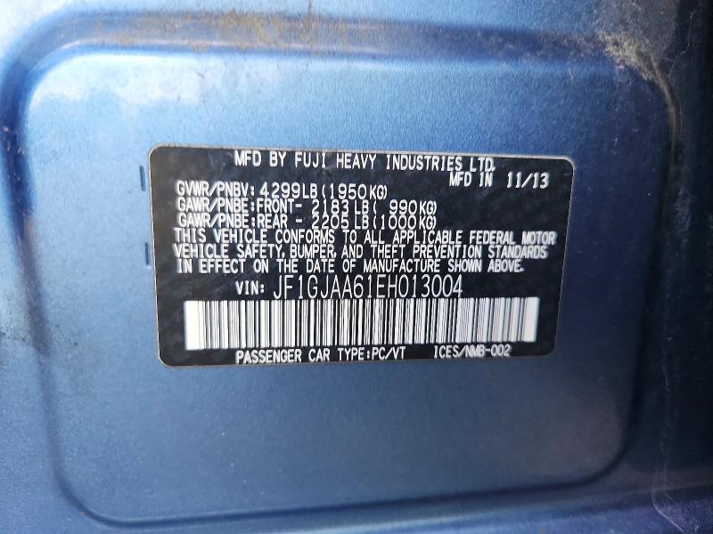 61635746 :رقم المزاد ، JF1GJAA61EH013004 vin ، 2014 Subaru Impreza مزاد بيع