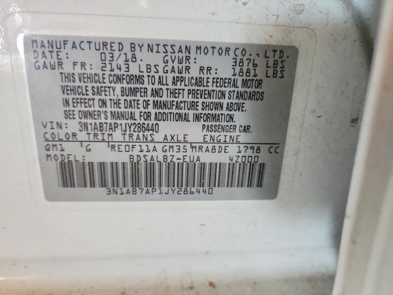 Продажа на аукционе авто 2018 Nissan Sentra, vin: 3N1AB7AP1JY286440, номер лота: 60697066