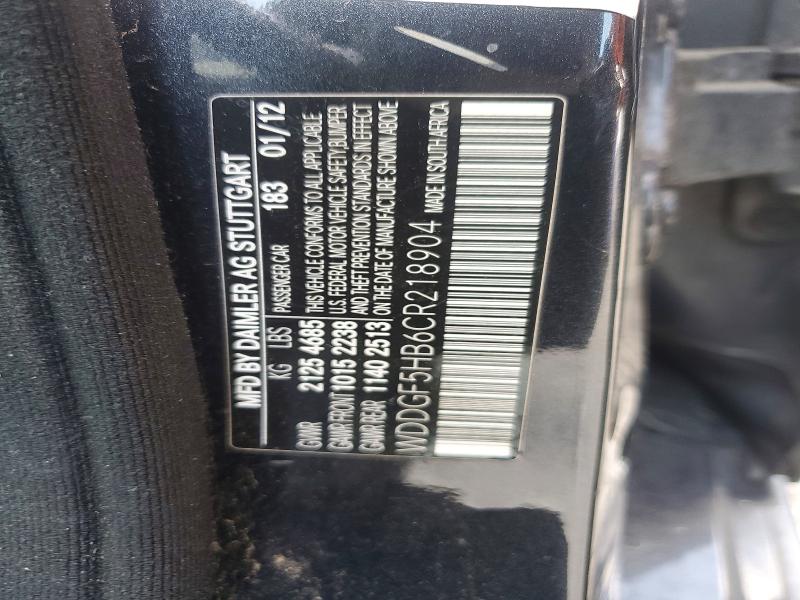 59302196 :رقم المزاد ، WDDGF5HB6CR218904 vin ، 2012 Mercedes-benz C مزاد بيع