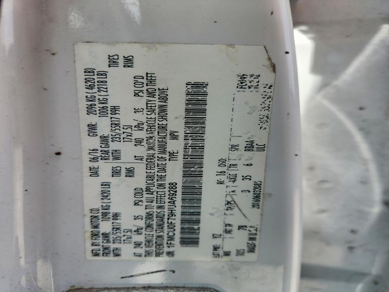Aukcja sprzedaży 2017 Ford Escape, vin: 1FMCU0F79HUA69288, numer aukcji: 60046106