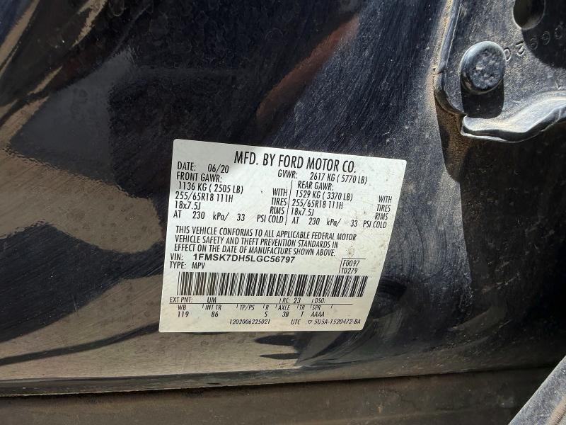 Продаж на аукціоні авто 2020 Ford Explorer, vin: 1FMSK7DH5LGC56797, номер лоту: 61813996
