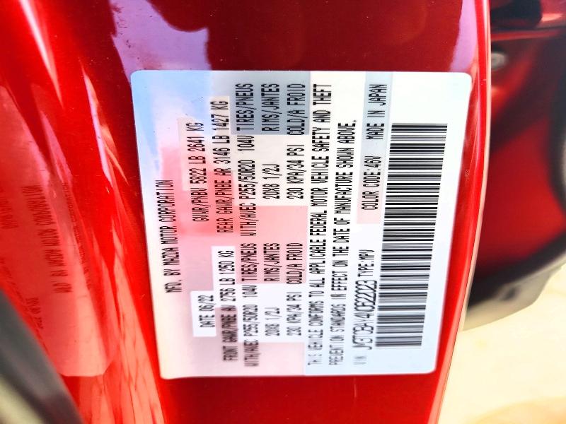 59779766 :رقم المزاد ، JM3TCBAY4N0622023 vin ، 2022 Mazda Cx-9 مزاد بيع