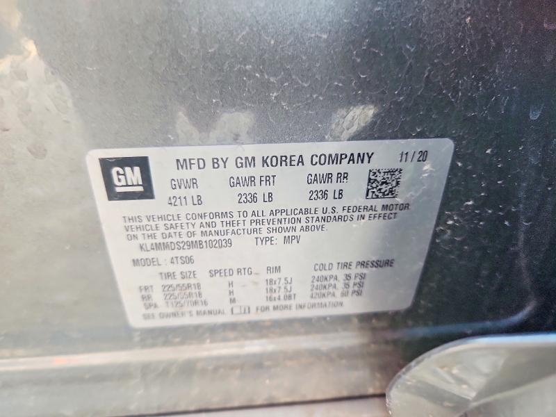 59646456 :رقم المزاد ، KL4MMDS29MB102039 vin ، 2021 Buick Encore Gx مزاد بيع