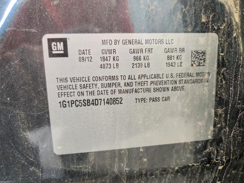 61551326 :رقم المزاد ، 1G1PC5SB4D7140852 vin ، 2013 Chevrolet Cruze مزاد بيع