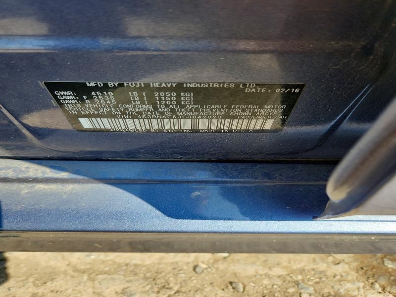 59618036 :رقم المزاد ، 4S3BNAF63G3042828 vin ، 2016 Subaru Legacy مزاد بيع