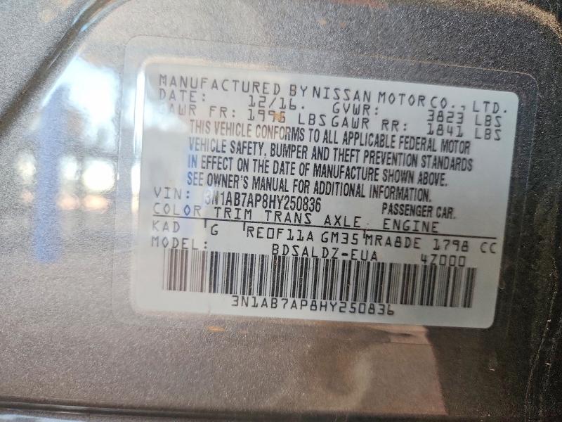 Продаж на аукціоні авто 2017 Nissan Sentra, vin: 3N1AB7AP8HY250836, номер лоту: 61431586