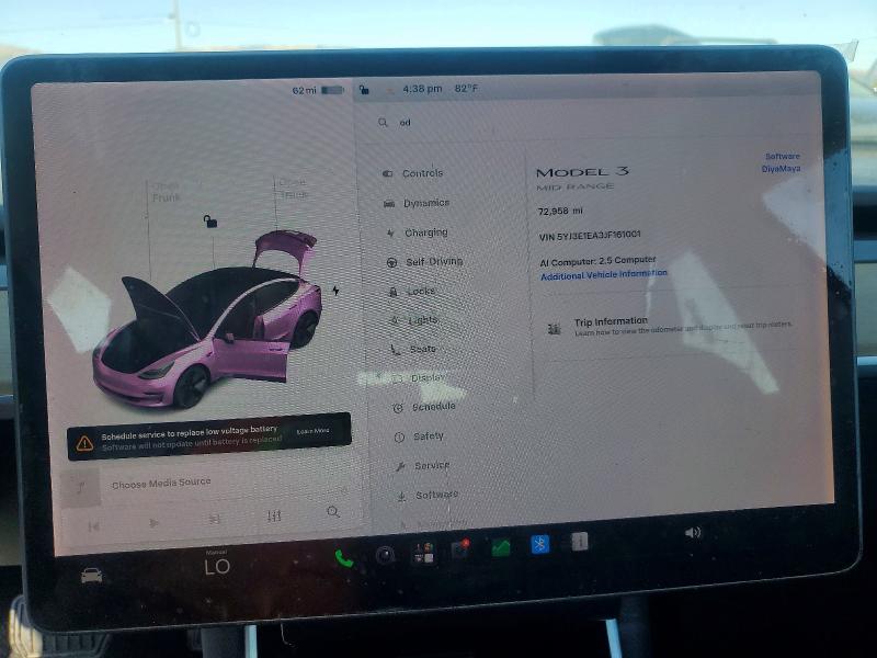 Aukcja sprzedaży 2018 Tesla Model 3, vin: 5YJ3E1EA3JF161001, numer aukcji: 60366336