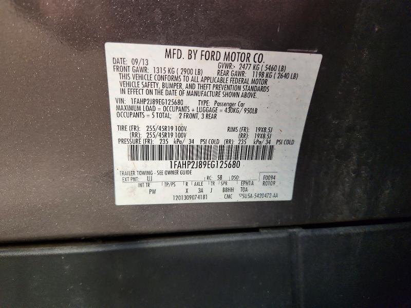 63245346 :رقم المزاد ، 1FAHP2J89EG125680 vin ، 2014 Ford Taurus مزاد بيع