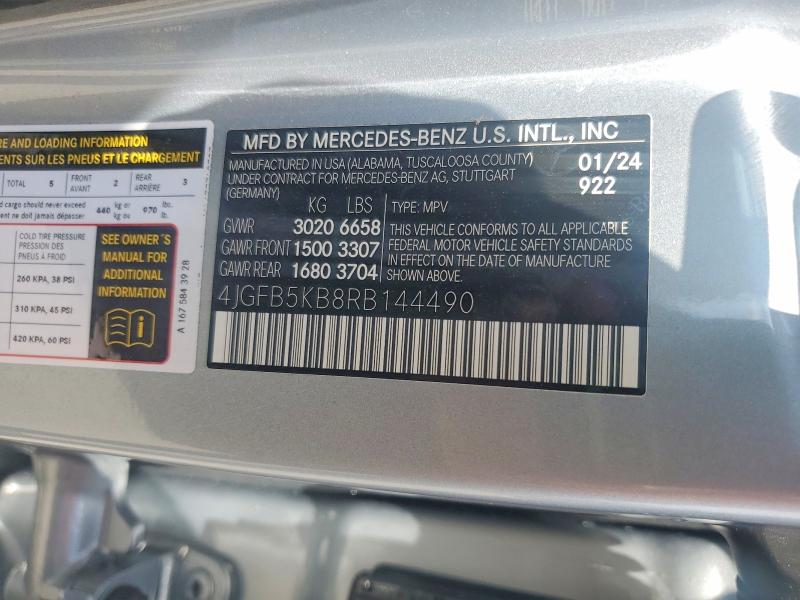 Продажа на аукционе авто 2024 Mercedes-benz Gle, vin: 4JGFB5KB8RB144490, номер лота: 59664266